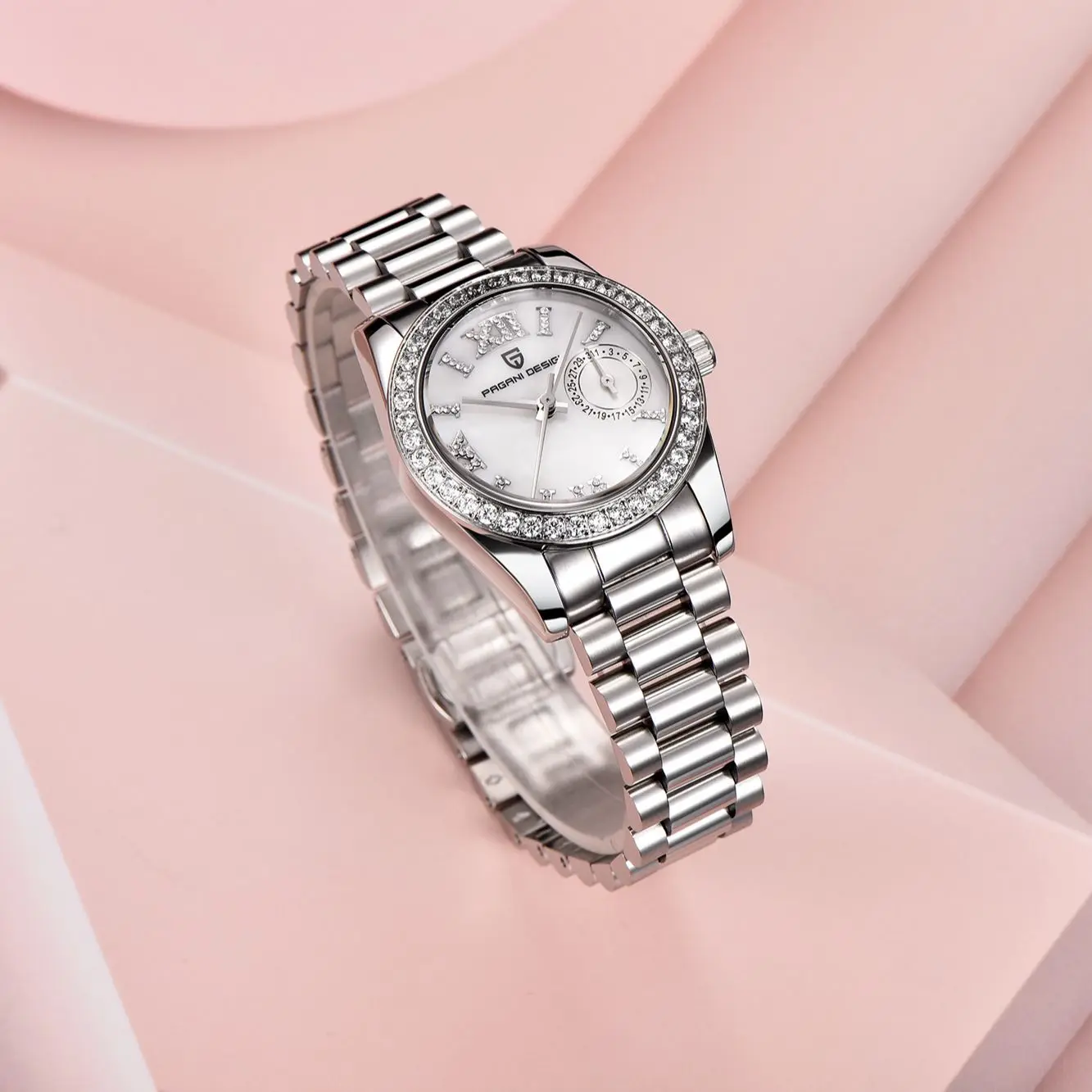 2023 New Fashionable PAGANI DESIGN Commercial Affairs Women Diamond Quartz Sapphire Glass Exquisite and Elegant Women gift Watch