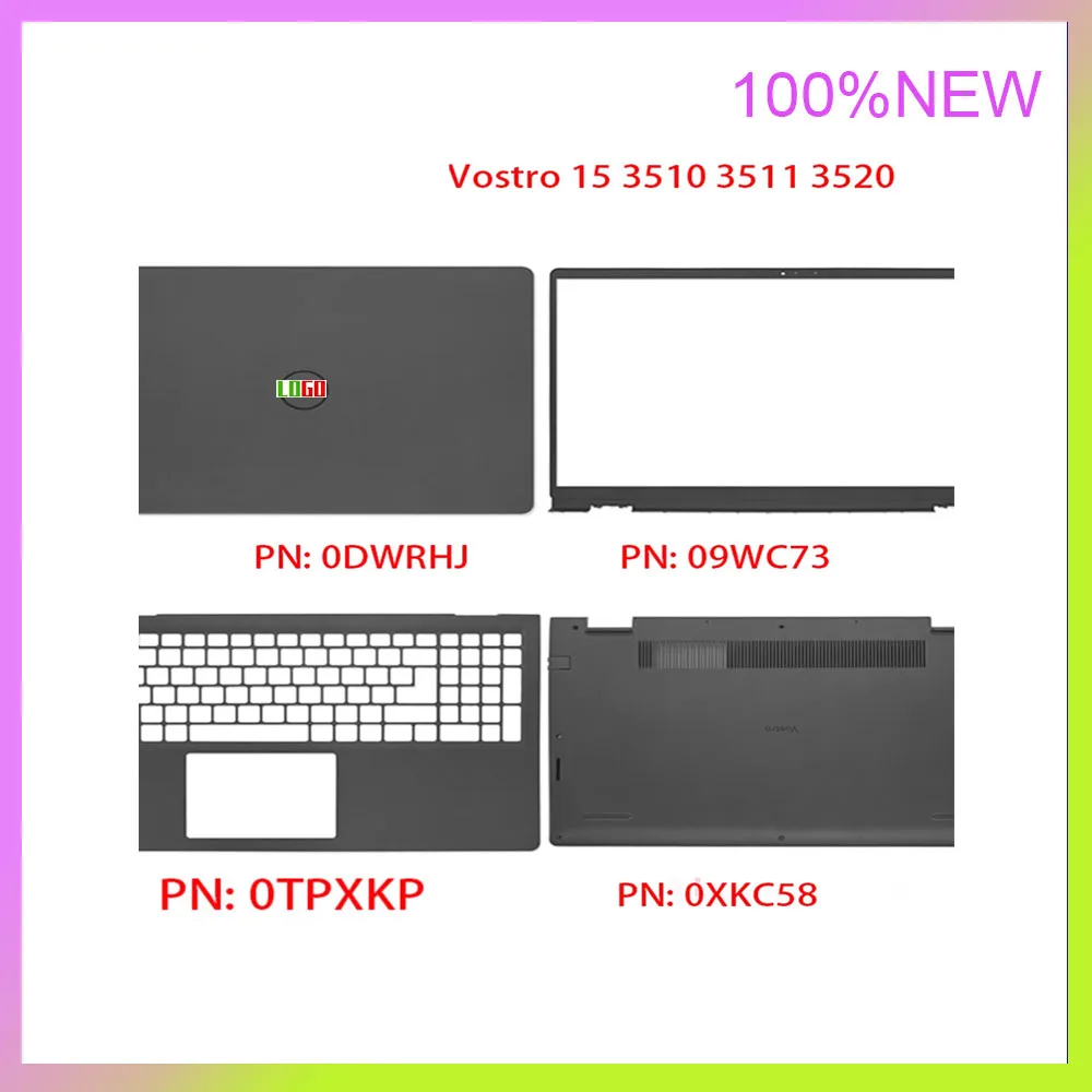 0DWRHJ 09WC73 06V84M 08RK1P 0XKC58 0TPXKP New for Dell Vostro 15 3510 3511 3520 Laptop top bezel palm rest bottom case hinge