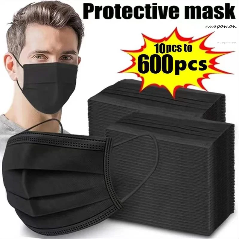 10-600pcs Mask Disposable Face Mask Non-wove 3-Layer Mouth Mask Filter Meltblown Adult Masks mascarillas quirurgicas homologadas