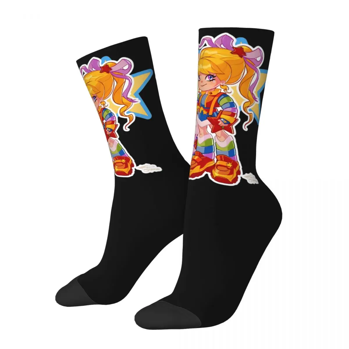 Rainbow Brite Stockings Custom Fashion Socks Autumn Anti Sweat Socks Men's Cycling Medium Soft Socks