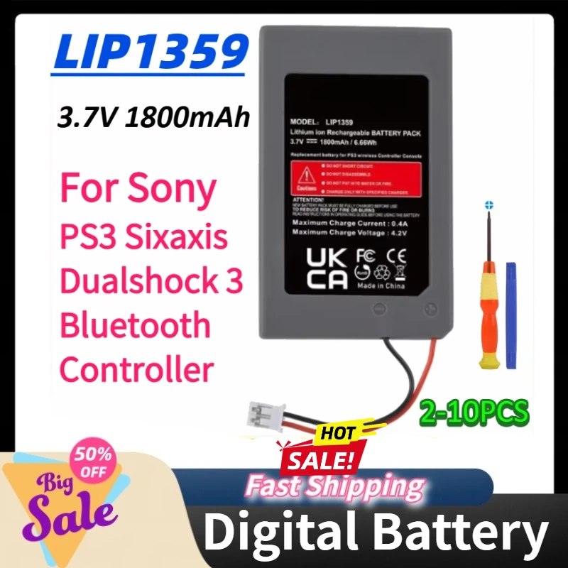 3.7V 1800mAh LIP1359 for Sony PS3 Wireless Controller GamePad Battery for Sony PS3 Sixaxis Dualshock 3 Bluetooth Controller