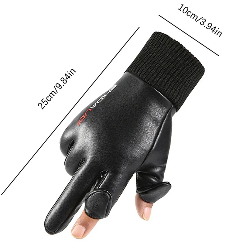 Gants de Moto Imperméables à Rabat à 2 Doigts pour Homme et Femme, Coupe-Vent, en Velours, Protection Chaude, Cuir Pu, dehors, Hiver