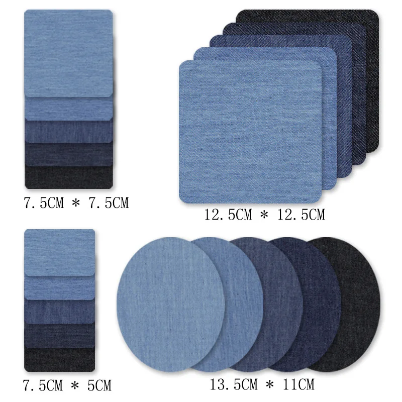 

5pcs Fabric Iron On Patches Appliques (With Glue Back) Elbow Patches Repair Pants For Jean Clothing And Jean Pants Apparel