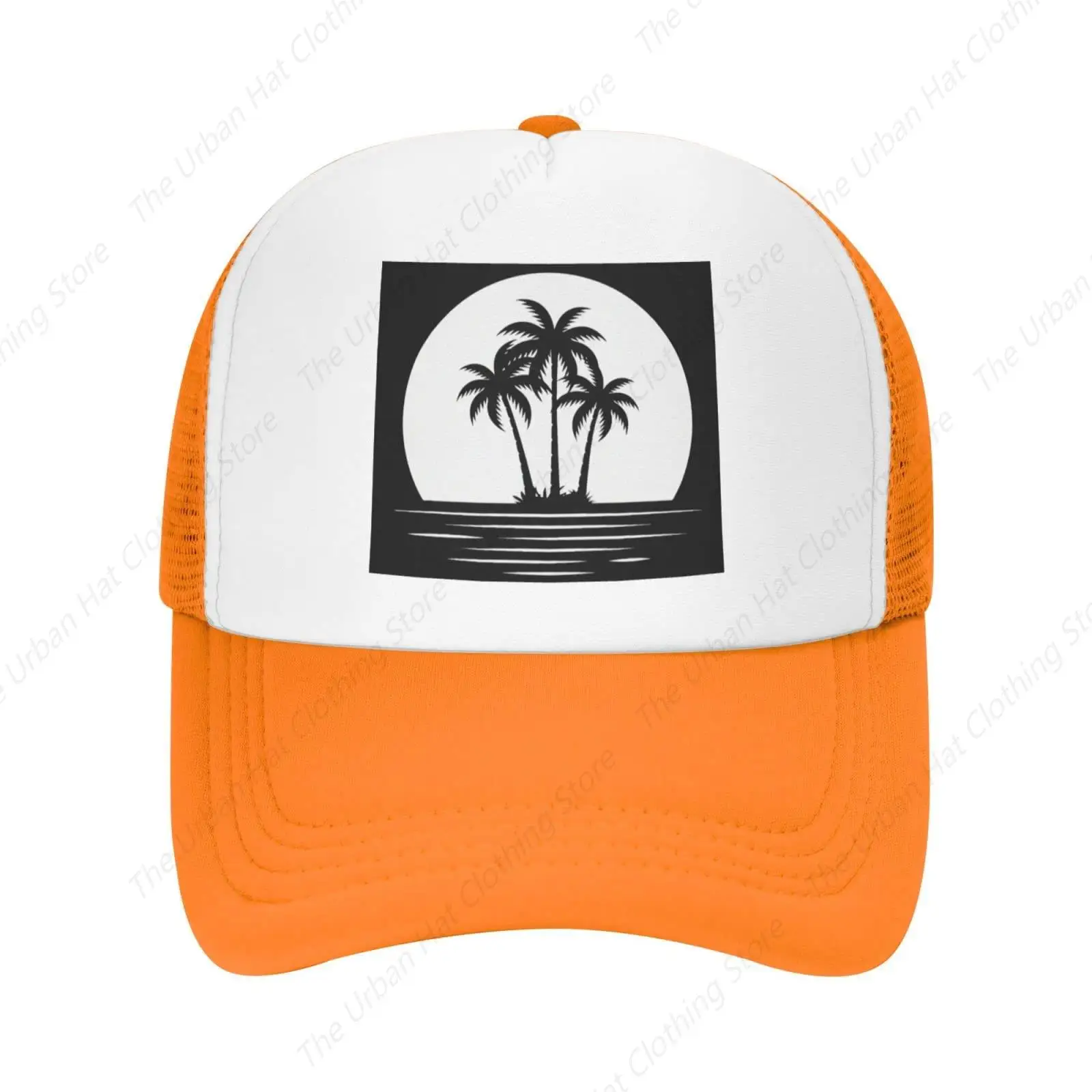 

Beach Palm Trees Gifts Trucker Hat Mesh Back Adjustable Snapback Baseball Cap for Womens Mens Summer Hats Daily Outdoor