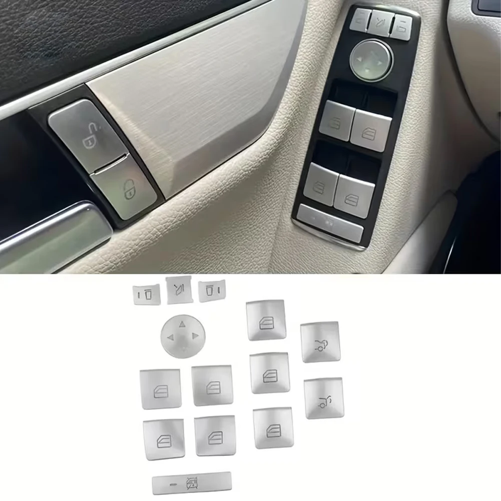 Auto-Fensterheber-Knopfabdeckung Aufkleber Schalterblenden-Styling für Mercedes Benz A B C Klasse W204 W212 GLA GLK CLA GL ML GLE – Detail 3