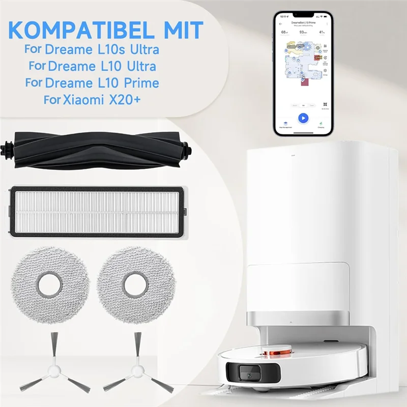 

A78E-Набор сменных аксессуаров для робота-пылесоса Dreame L10s Ultra / L10 Ultra / L10 Prime / Xiaomi X20+