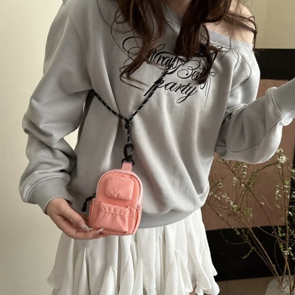 

Нейлоновый подвесной кошелек для монет на шею, многофункциональный корейский стиль, ремешок через плечо, сумка на плечо, сумка для наушников в стиле хип-хоп, губная помада