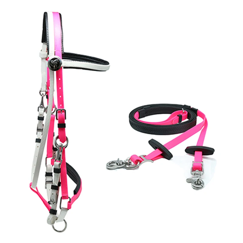 

Synthetic Saddle Style Horse Halter & Bridle, Durable Nylon PVC Endurance Gear