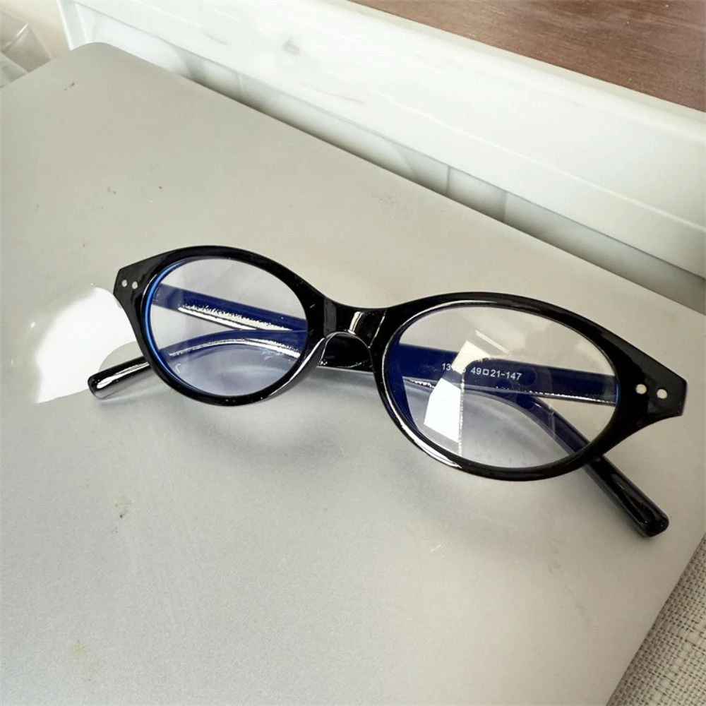 

Очки в овальной оправе для оптической близорукости, анти-синий свет, круглая оправа, плоские очки Y2k, очки в корейском стиле с леопардовым узором