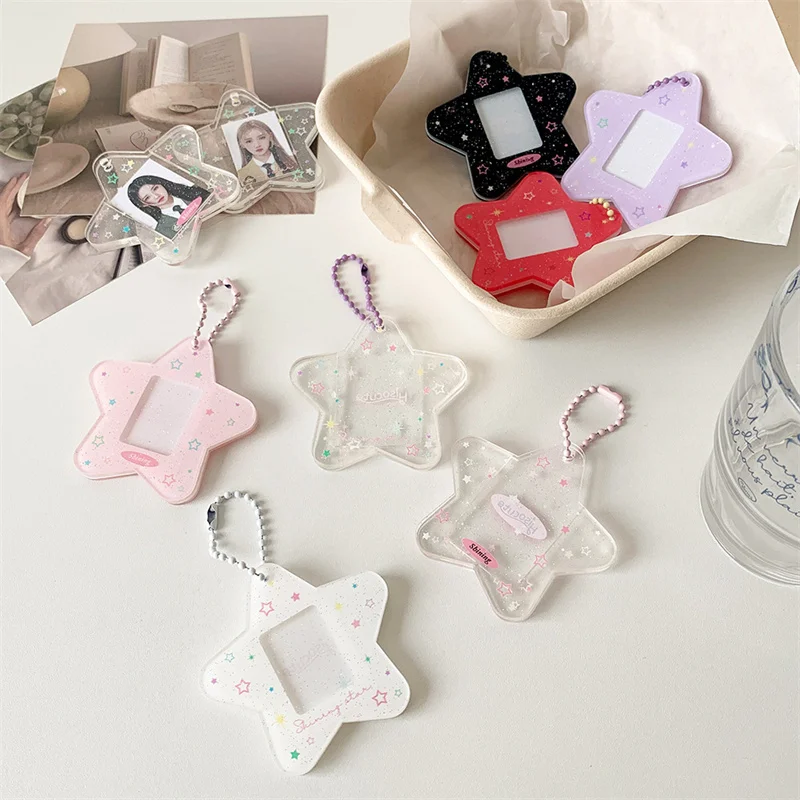 KPOP Star Can Put The Photo Keychain Student Big Head Stickers ID Photo Postcard Organizer Photo Frame Pendant Girl Gift