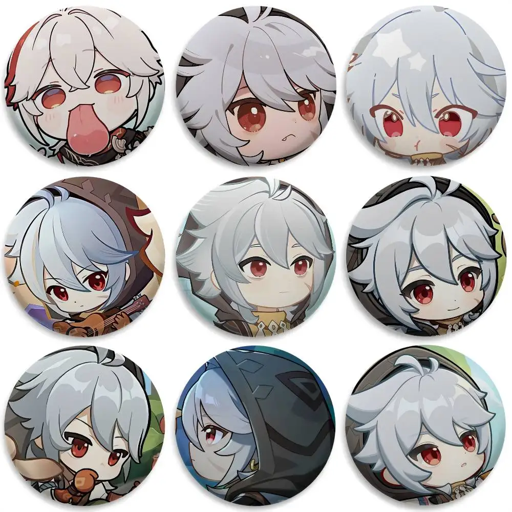 

Razor Cute Genshin Impact Badges Round Exquisite Badge Brooches Creative Pins For Clothes Hat Backpack Gift Accessories