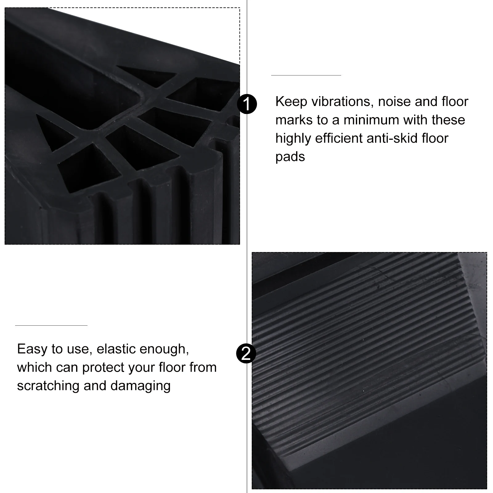

2pcs Anti-Slip Ladder Pads Rubber Floor Protectors Heavy Duty Non-Skid Durable Corrosion Resistant Sound Insulation for Home