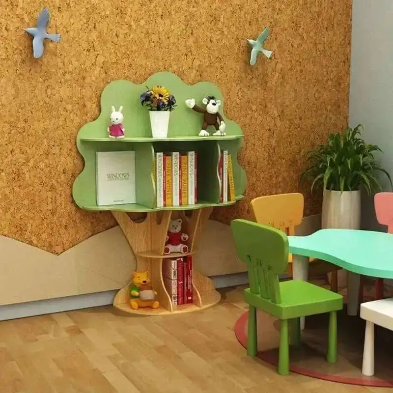 

Shaped Tree Standing Creative Children Bookshelf Cartoon Storage Rack Kindergarten Bookcase Decorative Display Cabinet Shelf