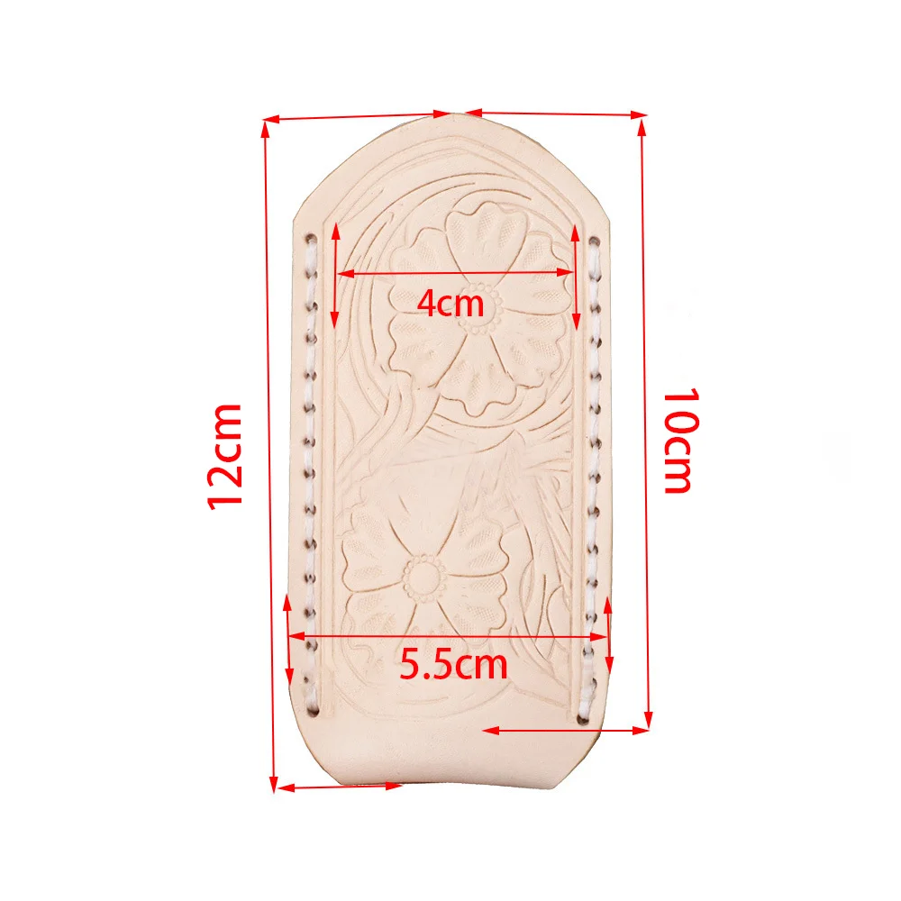 12cm cowhide Folder มีดหนังฝักปลอกมีดกระเป๋าตรงฝาครอบมีดกระเป๋าเครื่องมือกลางแจ้งปลอกมีด