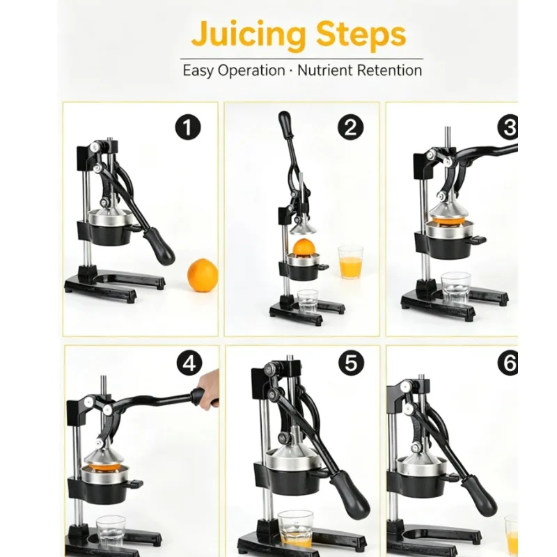 Manual Juicer for Home and Commercial Use Cast Iron Stainless Steel Press Orange Juice Pomegranate Lemon Fruit Squeezer