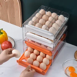 Kitchen Home Store Transparent Double Layer Egg Carton Egg Storage Box Stackable Plastic Anti-Collision Egg Refrigerator Crisper