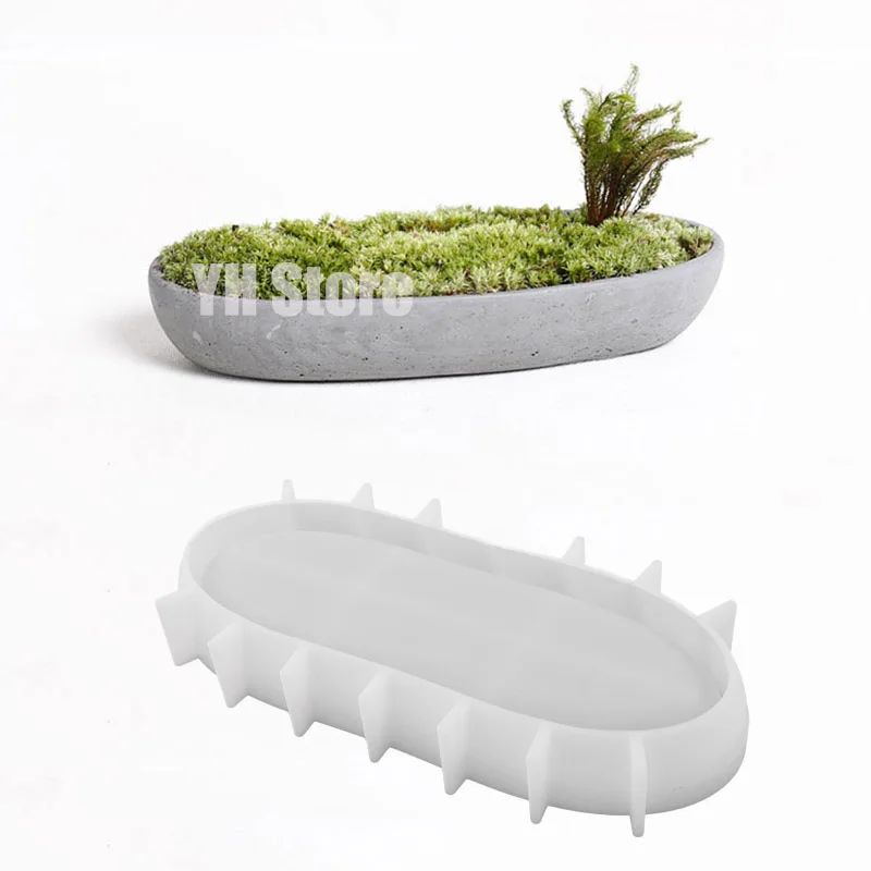 

Boat Shape 3D Flowerpot Silicone Molds Candle Vessel Concrete Storage Bowl Plaster Moulds Gypsum Pen Dish Epoxy Resin Clay Molds