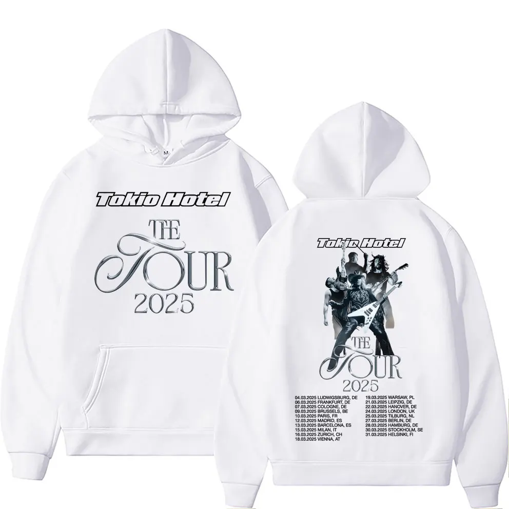 Best Famous German Rock Band Tokio Hotel The Tour 2025 Hoodie Men Vintage Punk Gothic Hoodies Male Casual Oversized Sweatshirt