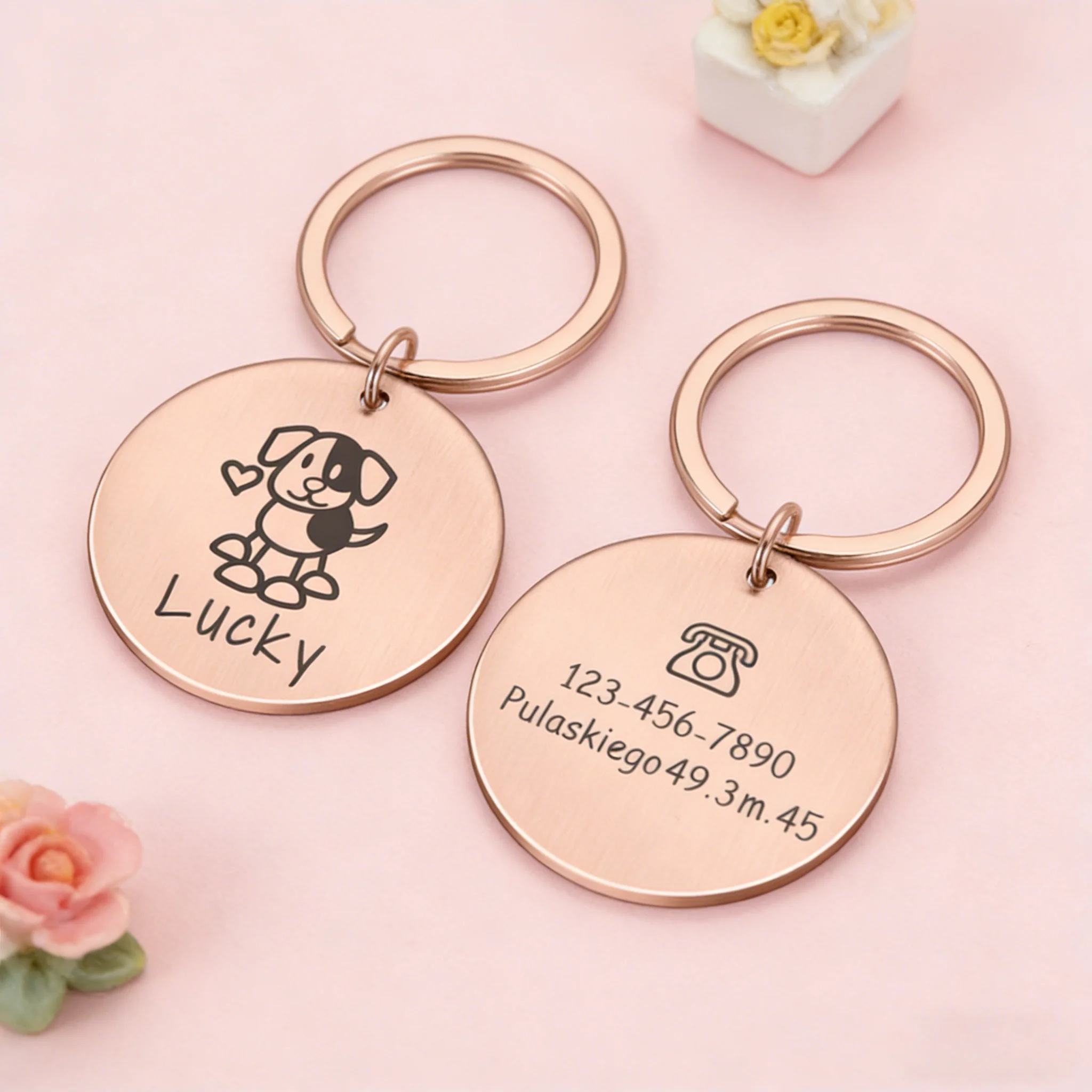 Customized Pet Brand, Stainless Steel Dog Tag, Engraved Collar, ID Tag, Name, Phone Number, Anti Loss Tag, Cat Birthday Gift, SA view 6