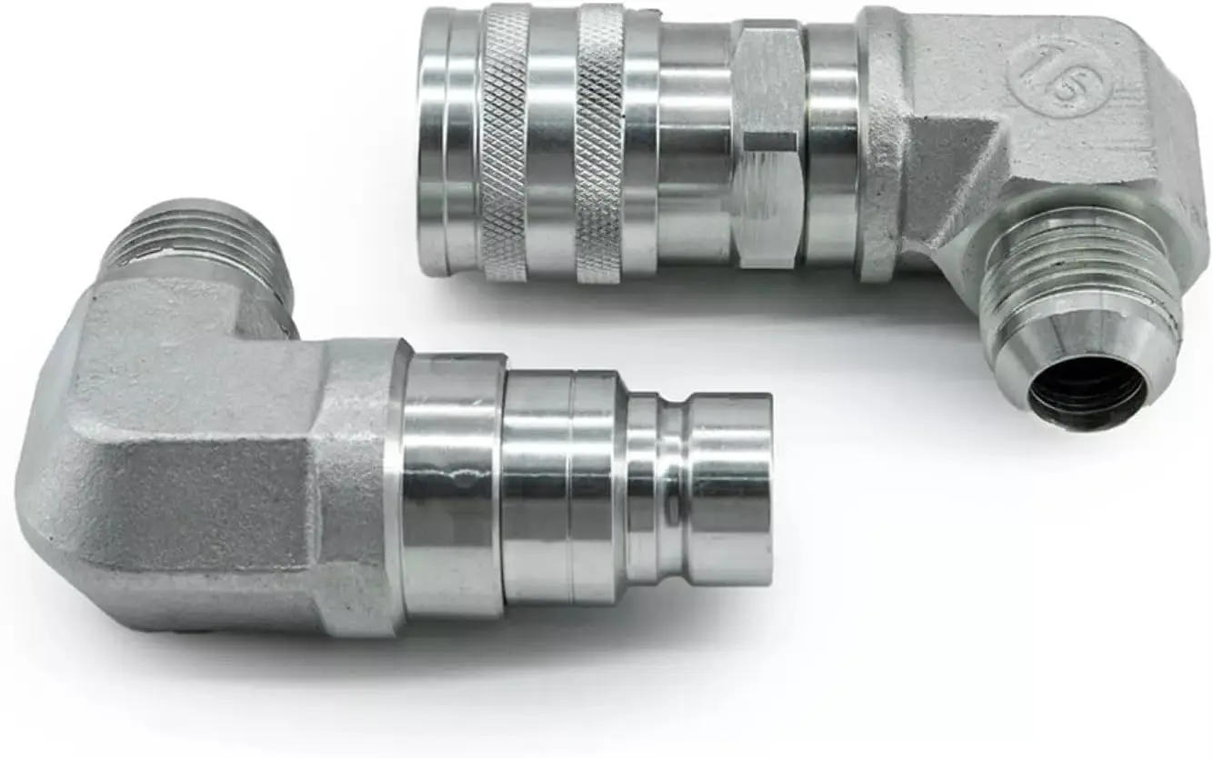 Hydraulic Quick Coupler Set Flat Face Male And Female 35 MPa Carbon Steel For Bobcat Skid Steer Loader