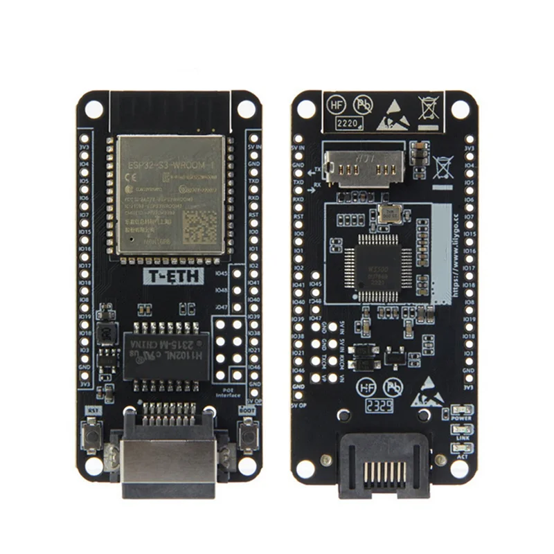 2X T-ETH-Lite Placa de desarrollo W5500 Módulo Ethernet ESP32-S3-WROOM Soporte TF Extensible Power POE Shield H674, Requisito