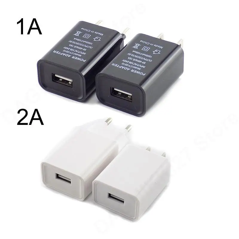 5V 1A 2A 3A Travel USB Adapter Phone Charger Power Supply Adapter Wall Desktop Charging Power Bank black white