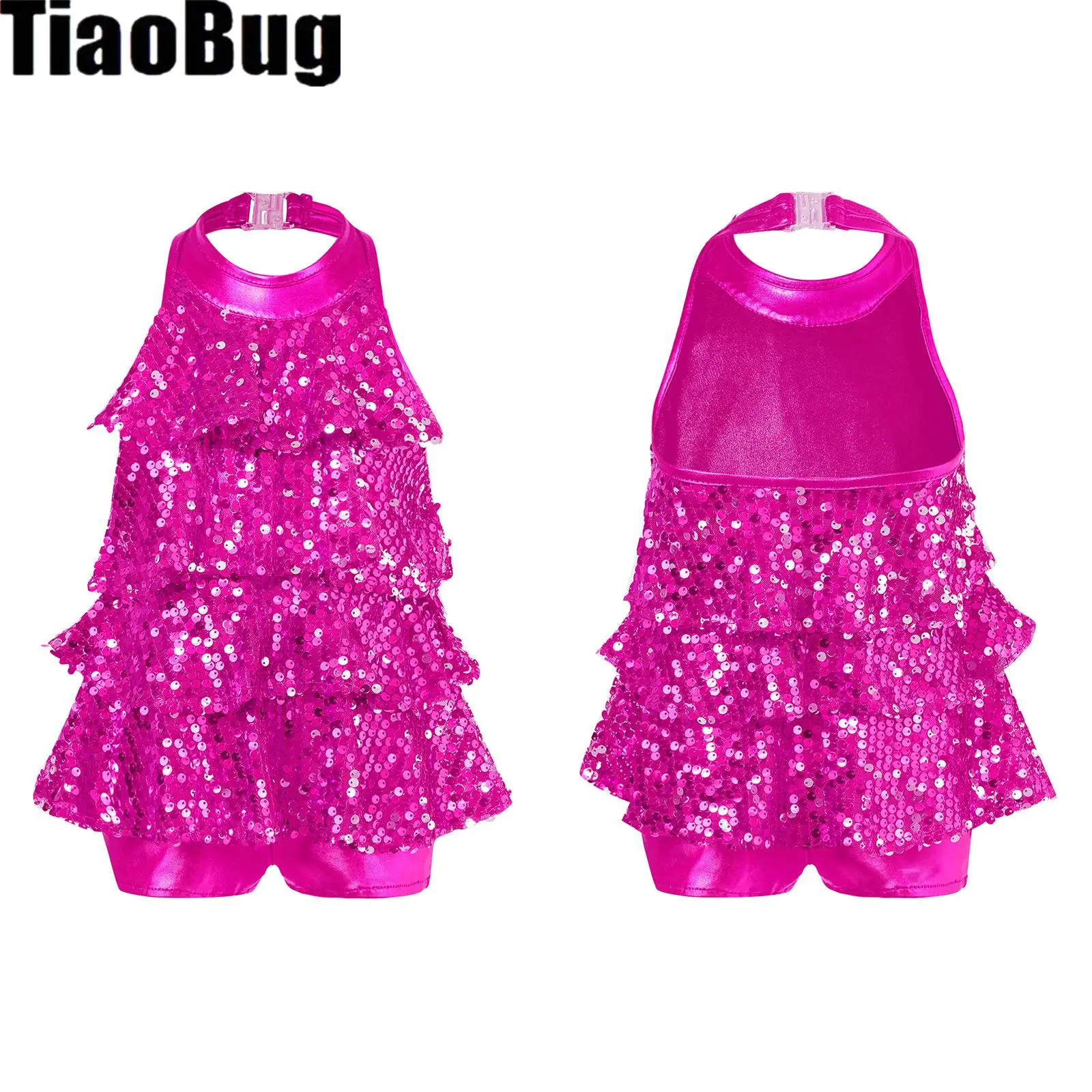 

Детское платье с блестками для девочек, Современная Одежда для танцев, джаз, латинских балерин, блестящее танцевальное трико, костюм для выступлений