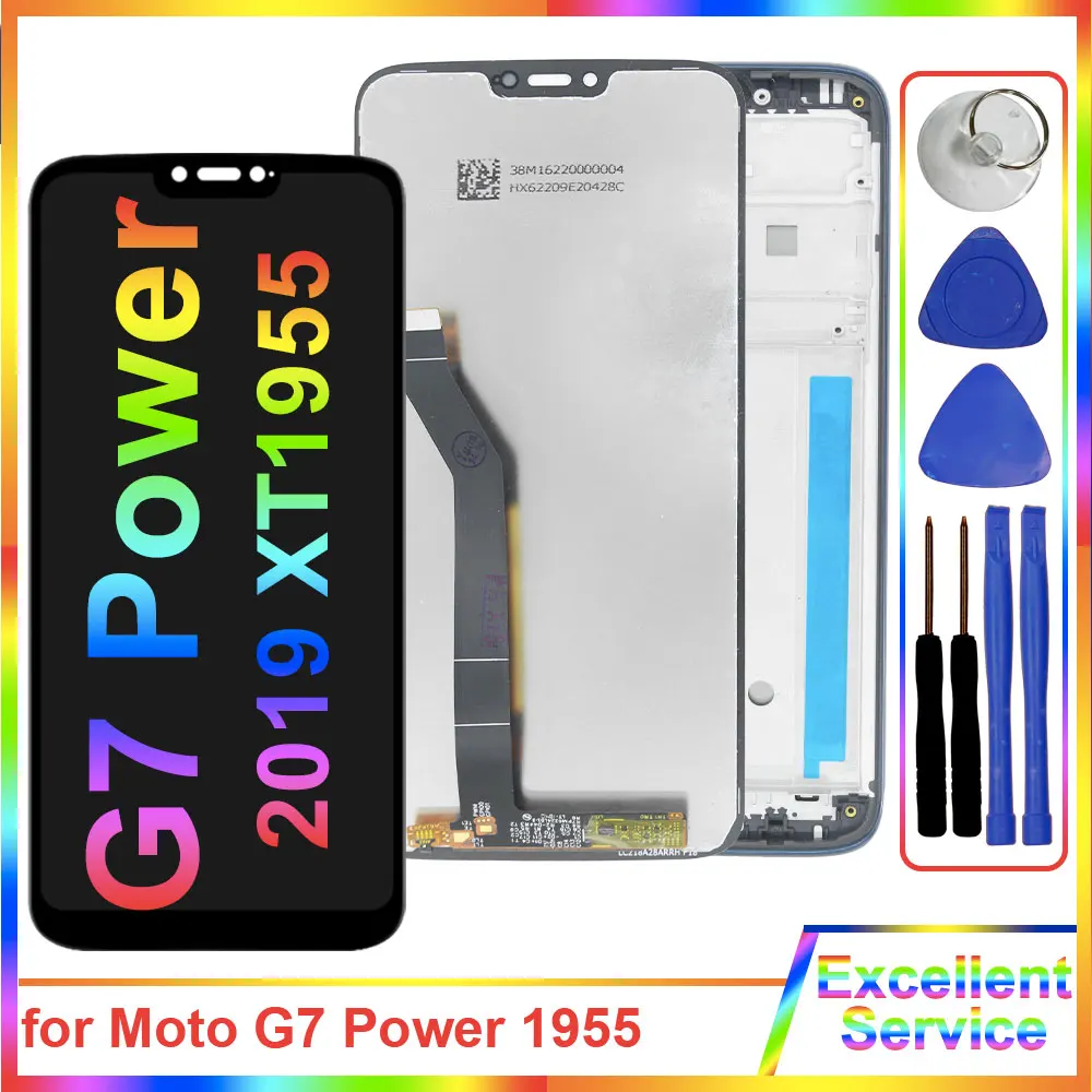 6.2'' LCD for Motorola Moto G7 Power XT1955 LCD Display Screen Digitizer for Moto G7 Power XT1955-2 LCD Replacement With Frame