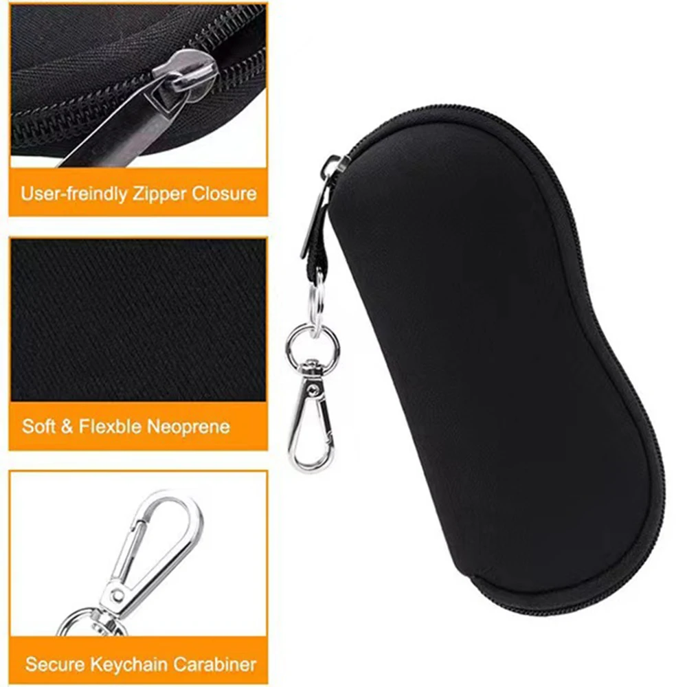 Diving Material Glasses Bag with Hook Men Women Waterproof Solid Reading Optical Sunglasses Pouch Zipper Eyewear Accessories