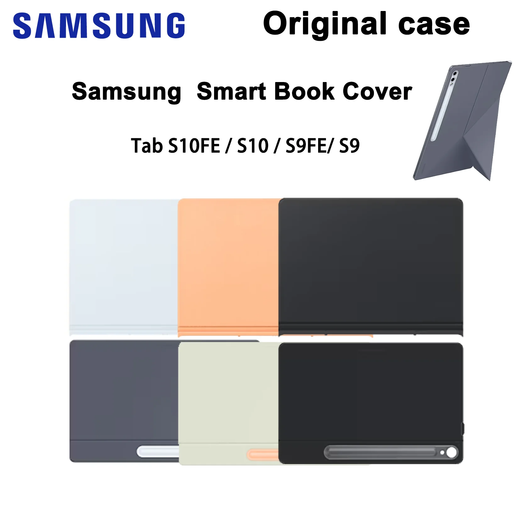 

Original Samsung Case For Galaxy Tab S9/S9 FE/S10/S10 FE Detachable Stand Cover with 360° Rotation & Military Protection