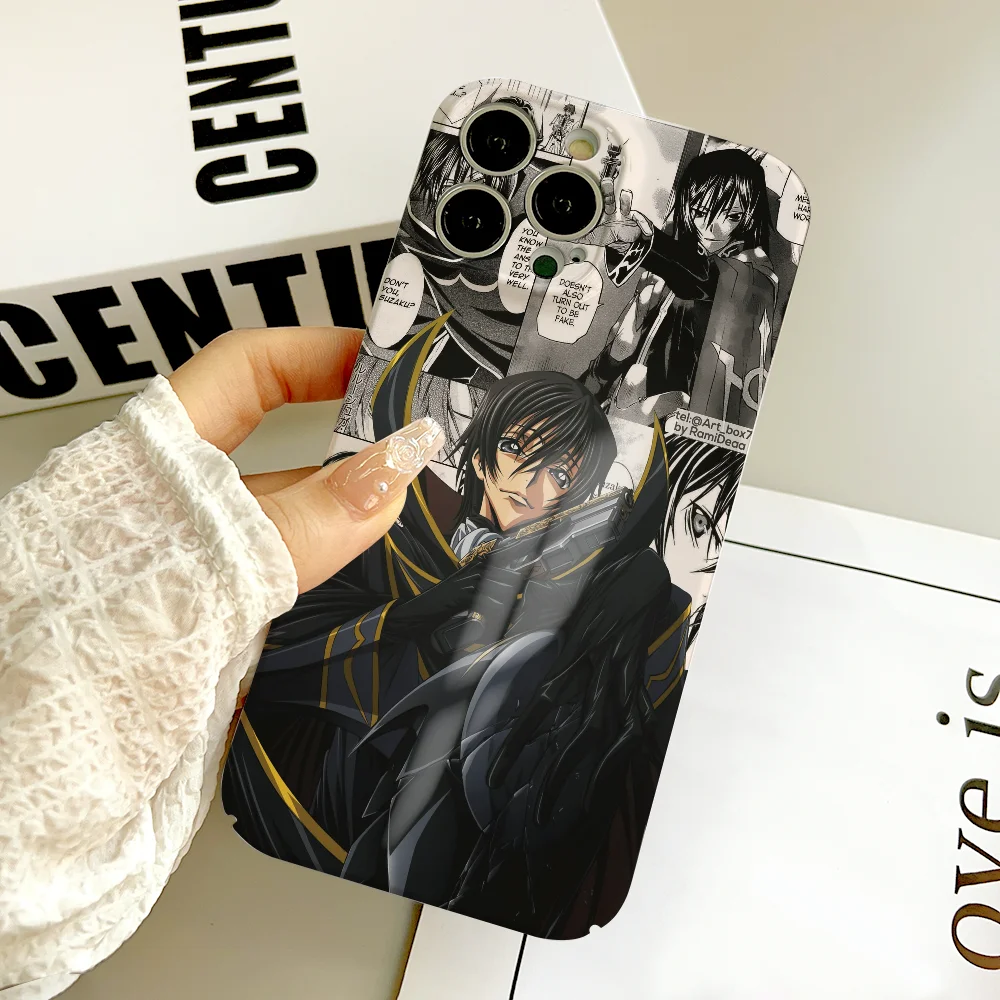 HOT ANIME C-Code GeasS phone case FUNDA For IPhone 16 15 14 13 12 11 Plus Pro Max Mini Precise Hole Matching Film Covers