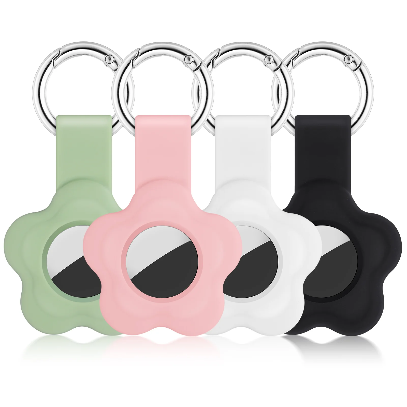 4 Pcs Case Keychain Fob Cover Silicone Tracker Compatible Protector Silica Gel Holder