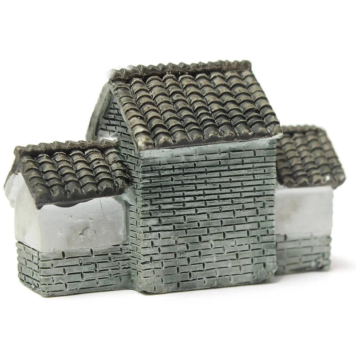 AA77 NEW Miniature Villa House Dollhouse Potted Flower Plant Craft DIY Ornament Bonsai Decor Chinese Ancient City Gate Gray