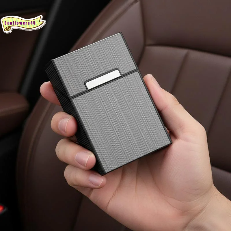 Metal Cigarette Case 20 Cigarette Capacity Crush Proof For Daily Commute Outdoor Use