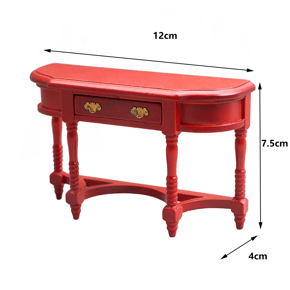 1/12 casa de bonecas em miniatura mesa vermelha mini móveis modelo brinquedos para casa de boneca acessórios decoração ob11 bjd