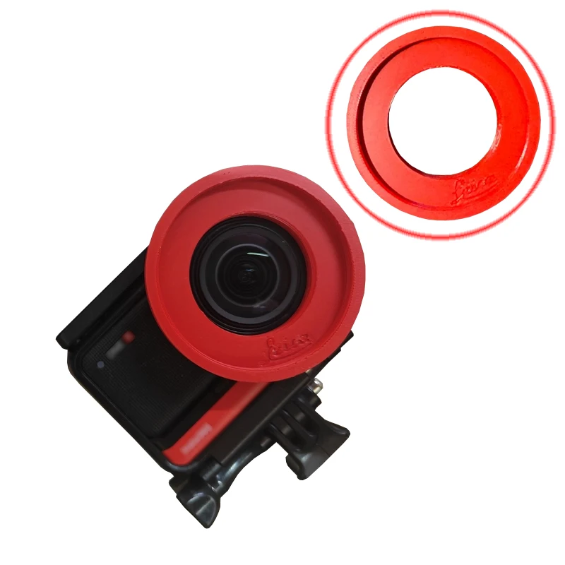 1PCS Rot/Schwarz 3D Gedruckt Montage Adapter Kamera Objektiv Filter Adapter Ring Schutz Abdeckung für Insta360 ONE R/RS One-zoll Leica Objektiv