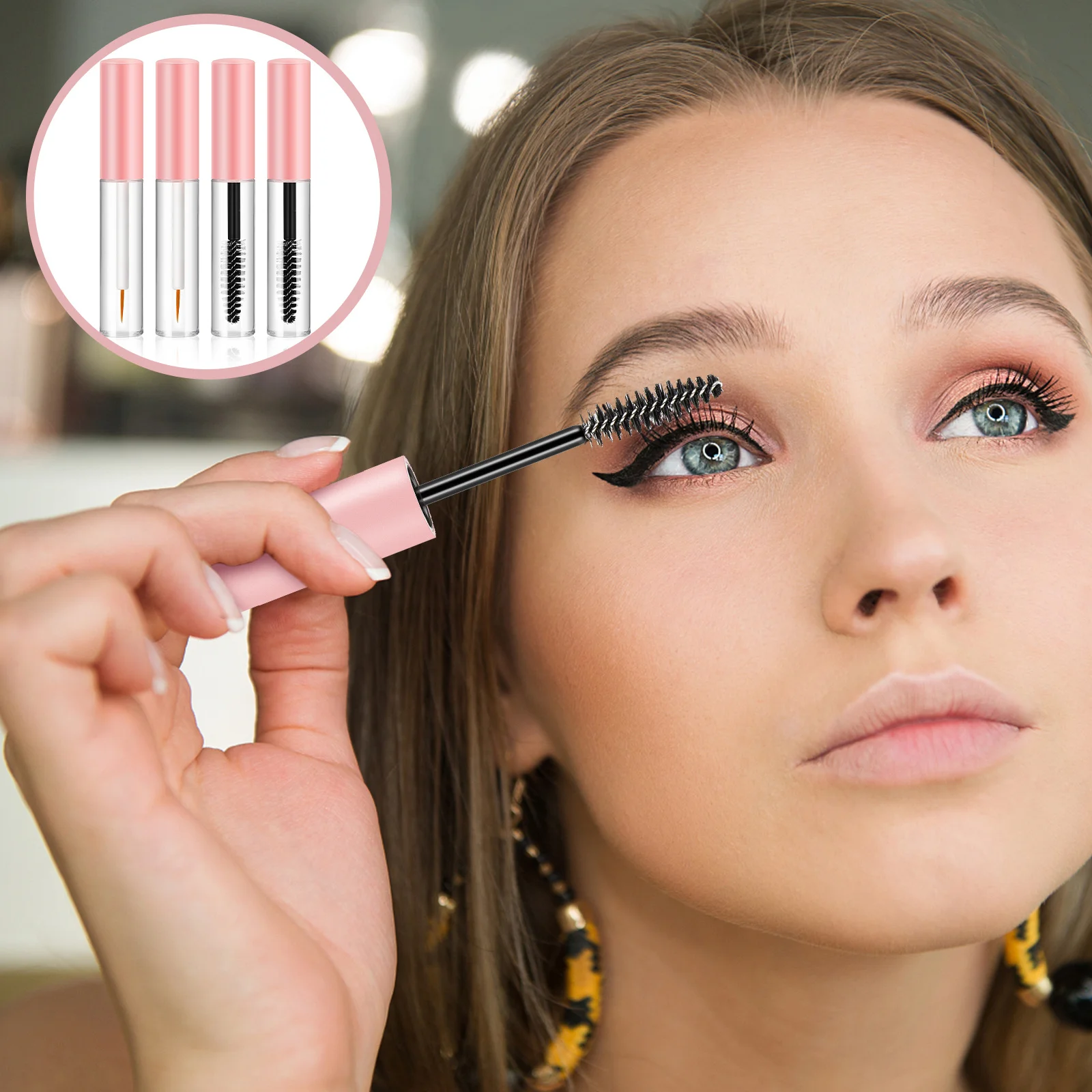 4 tubi vuoti per mascara, contenitori piccoli riutilizzabili trasparenti per animali domestici, per trucco fai da te, portaoggetti da viaggio, portabottiglie per mascara