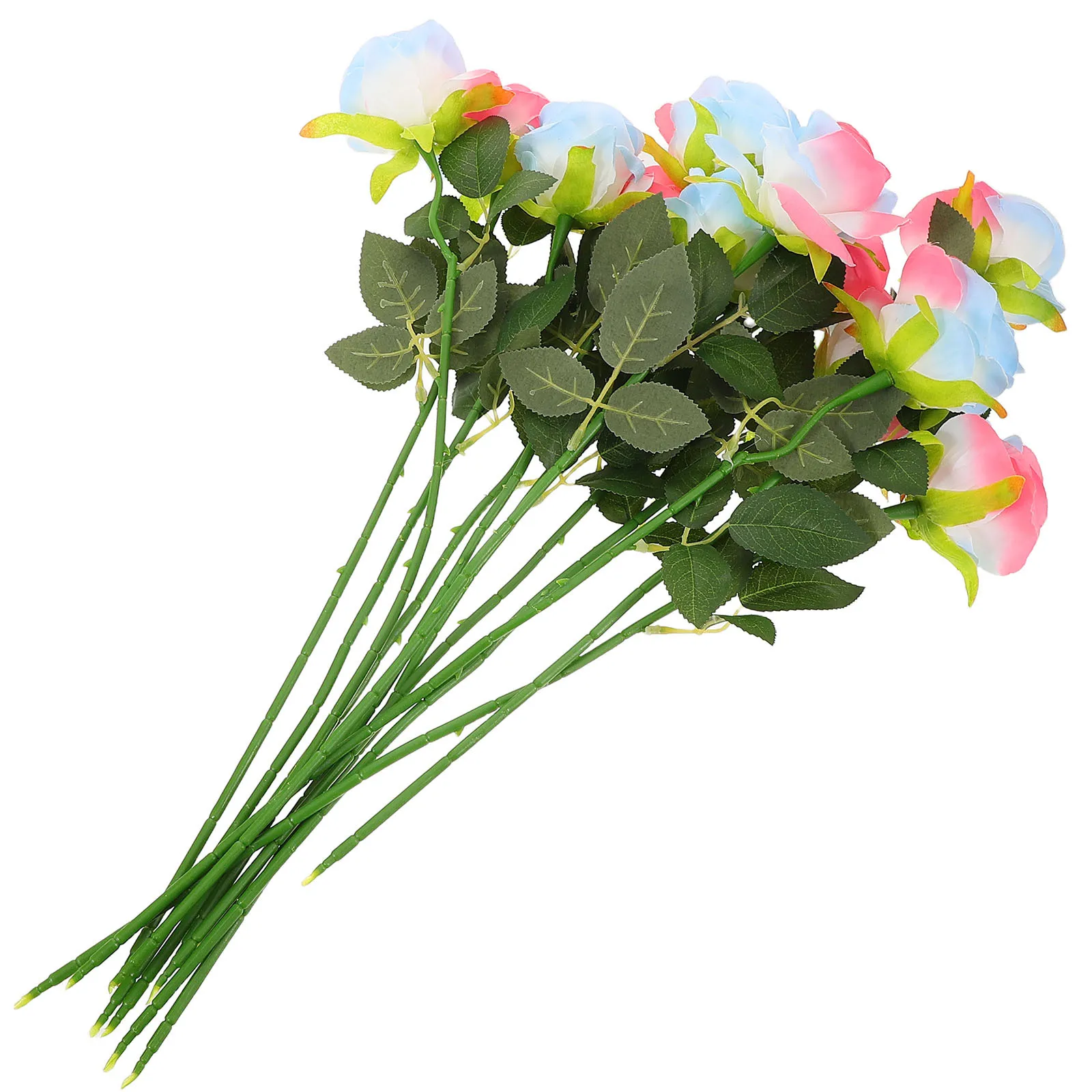 

12Pcs Artificial Roses Faux Flowers Realistic Cloth Long Stem Floral Decor for Wedding Shower Party Home Office Centerpiece