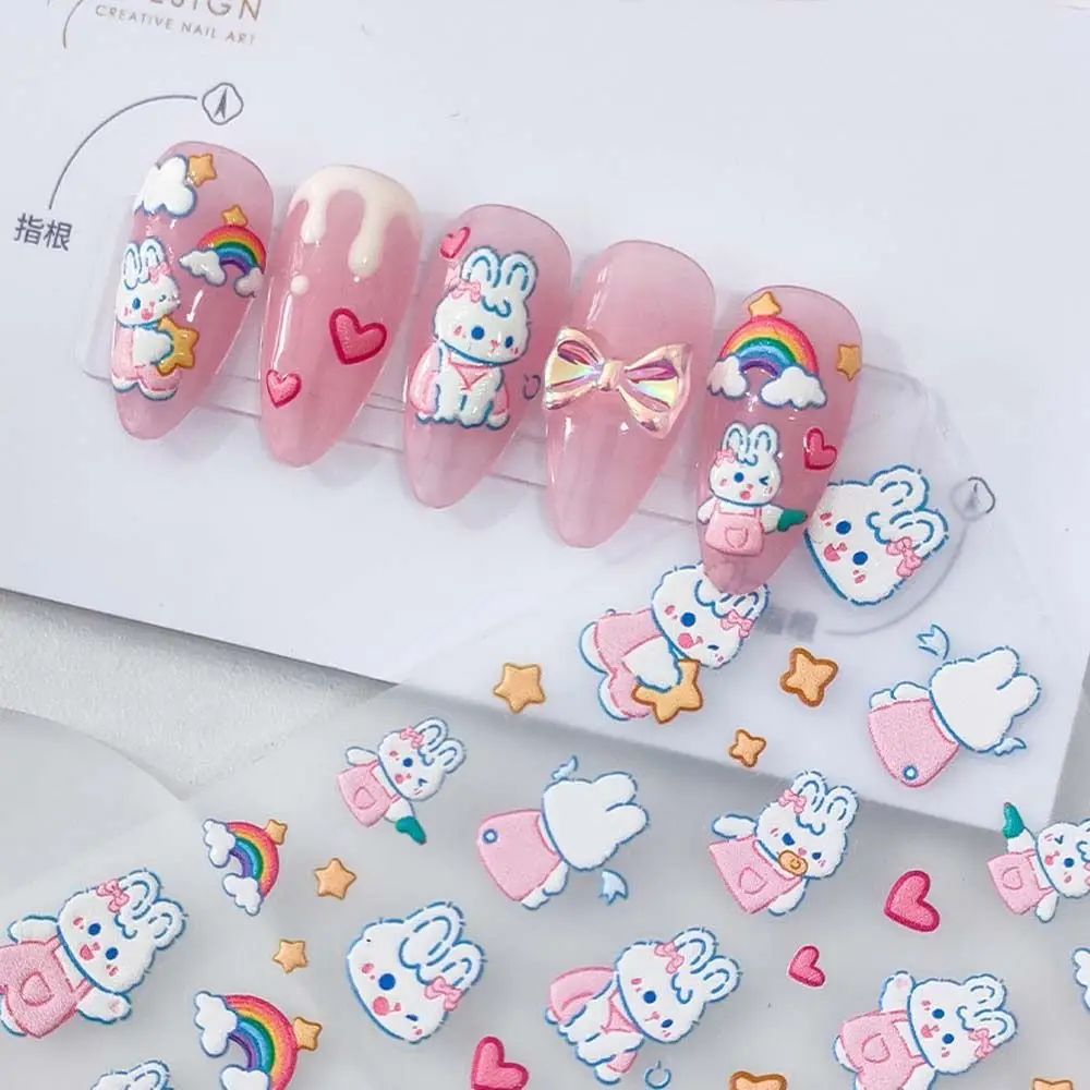 Girls Manicure Accessories Cat Animals Fashion Cartoon Nail Stickers Nail Art Decorations Bear Nail Decals Rabbit Nail Stickers