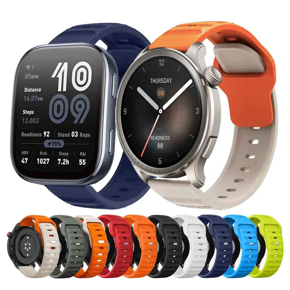 22mm 20mm Uhrenarmband für Huami Amazfit BALANCE 2 Sportband GTR 4 2 2E GTR3 Pro/GTS 4/2 mini GTS 3/Bip 6 46mm Silikon-Armband