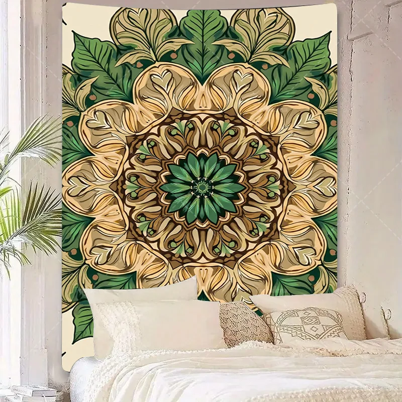 قطعة واحدة من نسيج الحائط من نسيج ماندالا الزهري - معلق على الحائط من بوهو شيك لديكور غرفة المعيشة #5