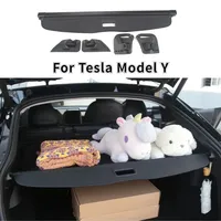 For Tesla Model Y Berlin Trunk Cargo Cover Curtain Rear Luggage Carrier Retractable Partition Baffle Plate Storage Accessories