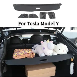 For Tesla Model Y Berlin Trunk Cargo Cover Curtain Rear Luggage Carrier Retractable Partition Baffle Plate Storage Accessories