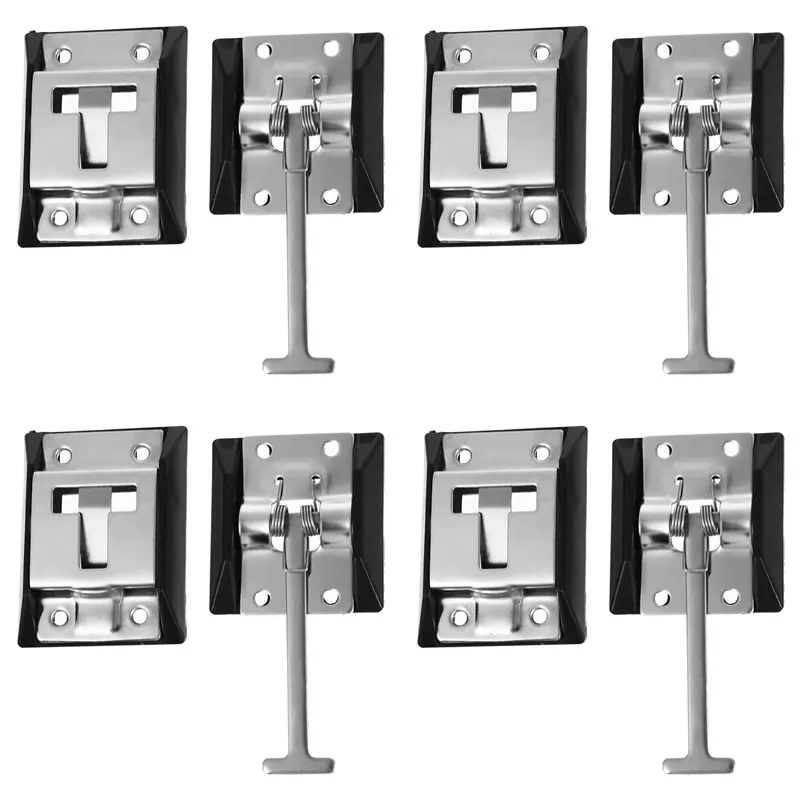 4X RV Door Holder, Camping Entry Door Holder Latch, Stainless Steel Trailer T Style Entry Door Catch Holder, Door Hook
