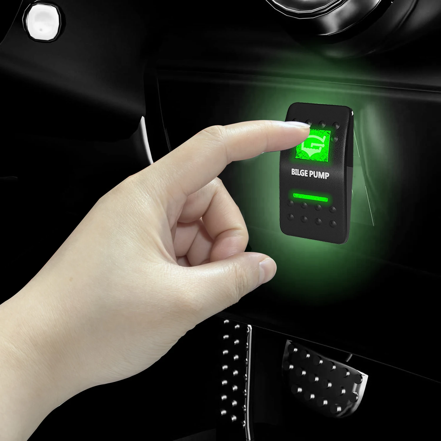 12V Bilge Pump Rocker Switch Green Led Momentary/Latching Marine Grade Toggle Switch For Caravan Marine 4X4 Carling ARB TYPE