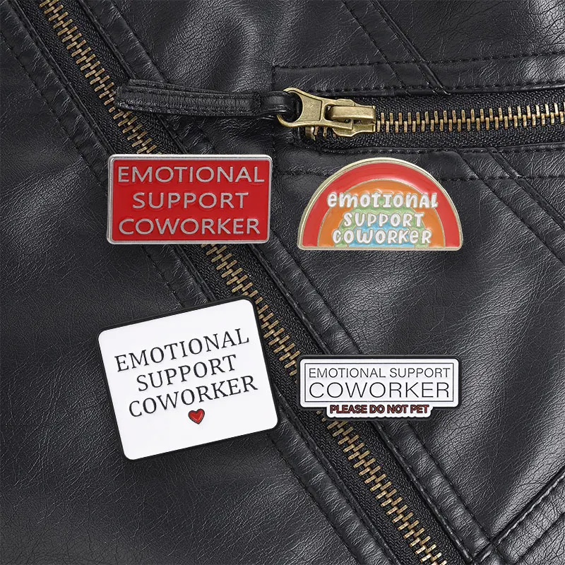 Please Do Not Pet Coworker Enamel Pin, Emotional Support Brooch for Desk Workers and Commute Bag Decoration
