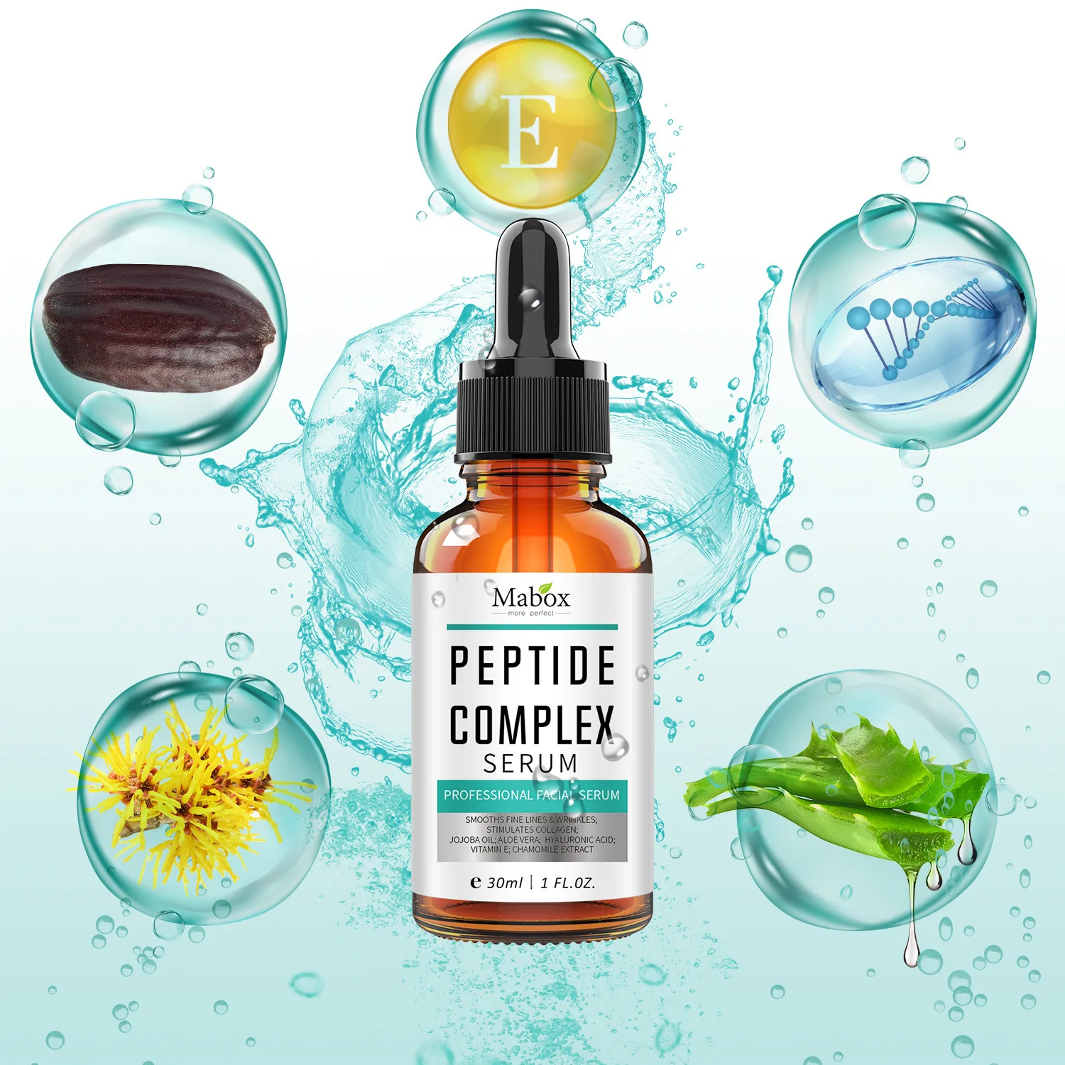 MABOX Peptide Complex Serum, Intense Hydration & Anti-Aging Treatment, Plumps Skin & Reduces Fine Lines