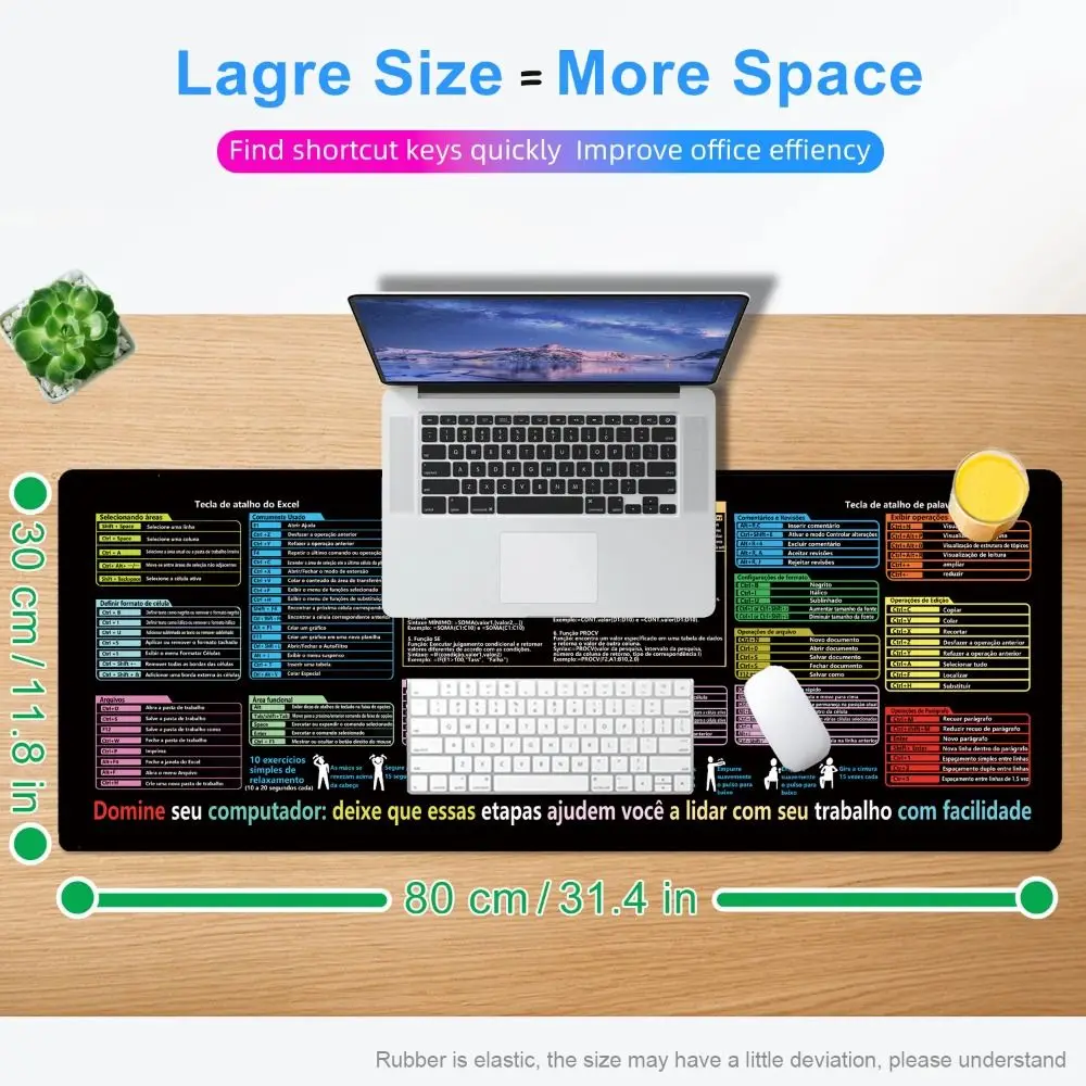 Efficient Portuguese Mouse Pad Desk Protector Smooth Pattern Art Mouse Pad Thickened Large Size Keyboard Mat Laptop Pads