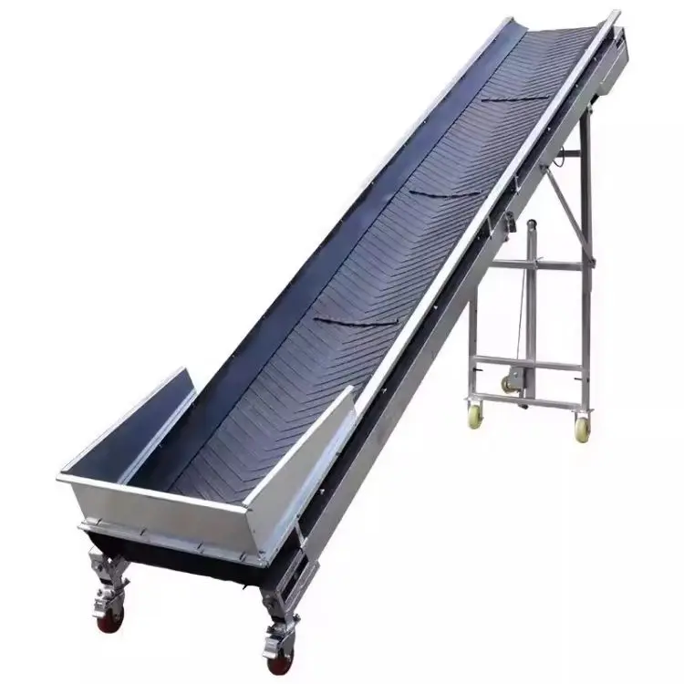 Warehouse Rubber Corrugated Side Edge Light Folding Foldable Mud Gray Grain Chemical Plant Belt Conveyor