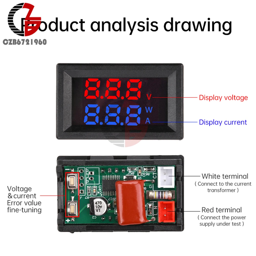 AC 90-380V LCD voltmetro digitale amperometro 10A 30A 220V misuratore di corrente di tensione Tester Volt rilevatore pannello Monitor con